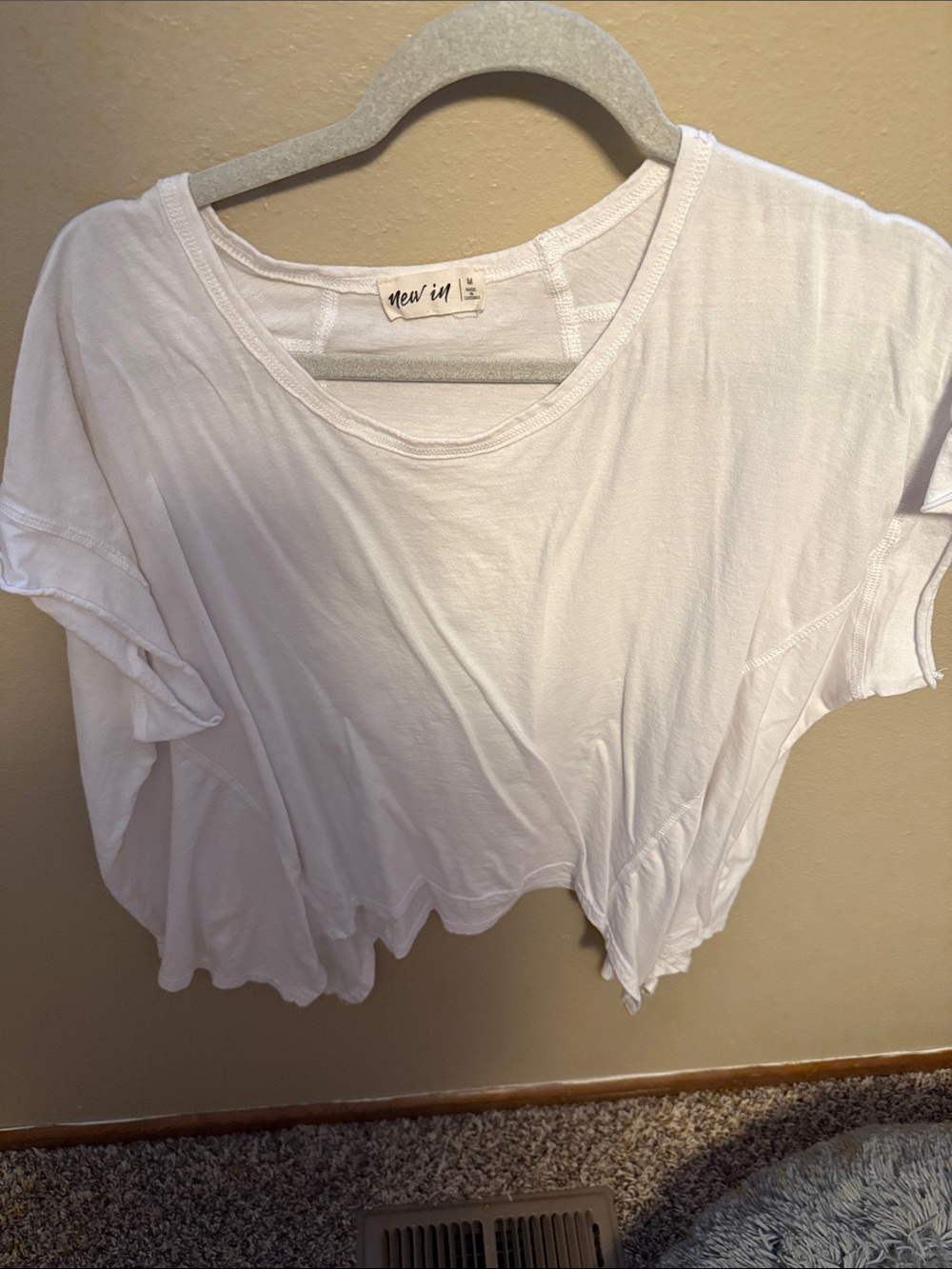 New In White Cropped Tee - Relaxed Short Sleeve